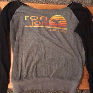 Ron Jon surf shop grey and black sweater!